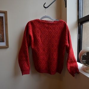 Pink Patterned Thick Wool Sweater